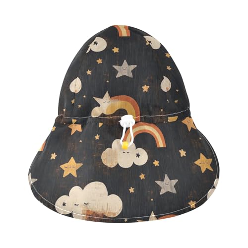 Black Retro Unicorns Baby Sunhat Boy Beach Caps Toddler Girl UPF 50+ Wide Brim Traveling Camping3