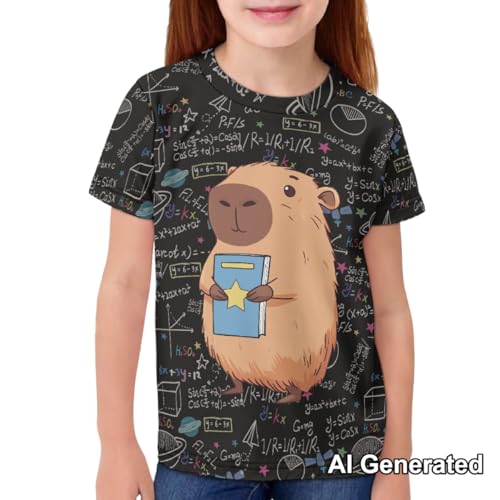 Image of Xhuibop Kids Tshirts Girls Boys 3-16 Years Summer Clothes for Teens Loose Fitting Tops