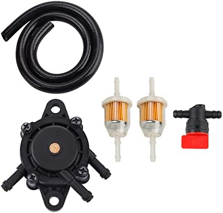 HIPA 24 393 16-S Fuel Pump 2-Feet Fuel Line for BS 808656 491922 John D LG808656 Honda 16700-Z0J-003 Kawasaki 49040-7001 Fuel Filter & Fuel Line Shut Off Valve for Cub Cad Poulan Lawn Mower Parts