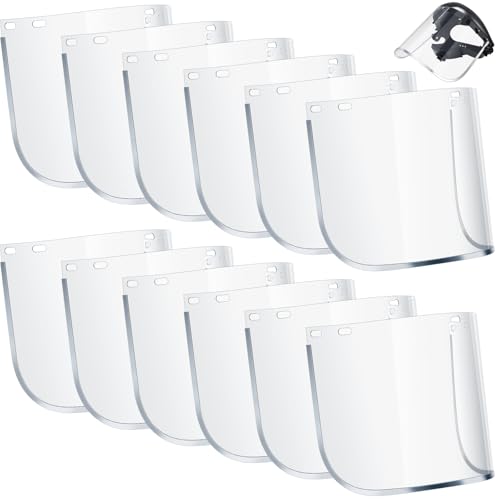 Kingdder 12 Pcs Face Shield Replacement Visors for Grinding, Aluminum Edge