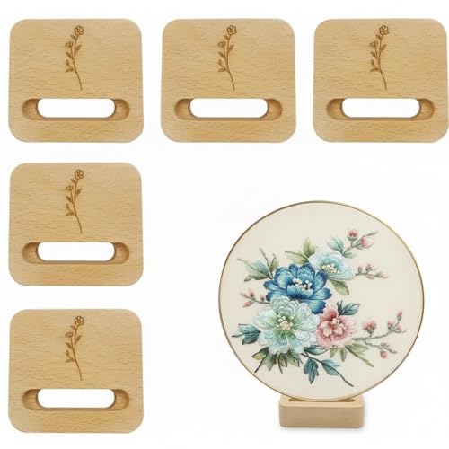 Image of GeryVtee 6 Pcs Small Embroidery Hoop Stand Embroidery Hoop Display Stand Embroidery Frames for Display Embroidery Cross Stitch Hoop Accessories Decor (Rectangle)