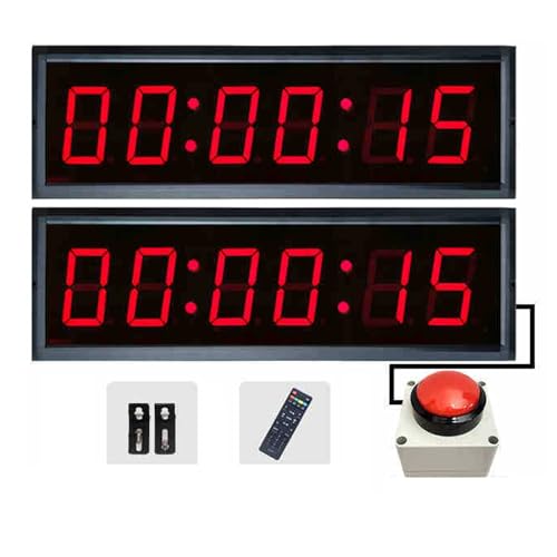 Temporizador digital de competición, temporizador de intervalo de entrenamiento de fitness de 6 dígitos, pantalla de doble cara, múltiples modos de fuente de alimentación, distancia de visualización