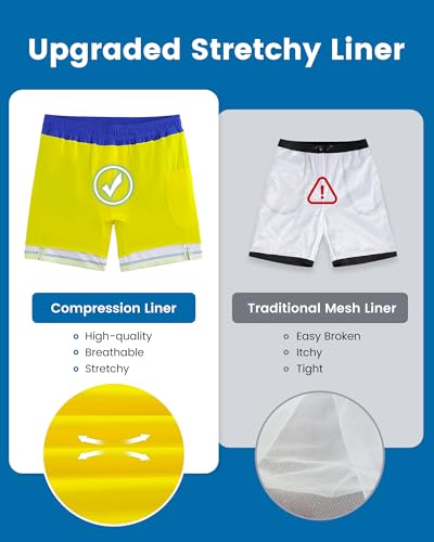 Image of maamgic 2 in 1 Mens Swim Trunks 7 Inch Swim Shorts Swim Suits Board Shorts
