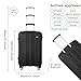Kono Cabin Suitcase ABS Lightweight Hard Shell - 55x35x20cm 39L Carry-On Hand Luggage 4 Spinner Wheels with Reinforced Corner Protectors (Black)