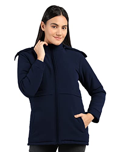 Image of CHKOKKO Women's Winter Quilted Jacket Navy Blue Size L
