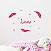 Ambiance Sticker Adesivo Personalizzabile con Nome e Nome Personalizzabile, Decorazione da Parete per Camera dei Bambini, 2 Fogli da 10 x 15 cm e 40 x 25 cm, Fucsia
