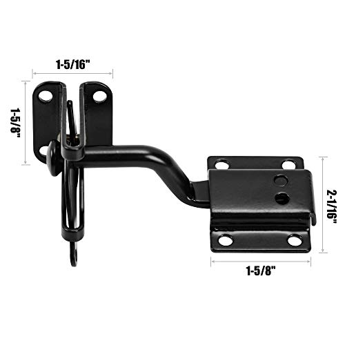 Home Master Hardware Heavy Duty Decorative Shed Storage Gate Barns Kit - 8 In Tee Strap Hinges + Self-Adjusting Gate Latch + 10 3/8 In Ornamental Gate Handle #TOP3