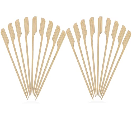 6 Inch Food Picks Bamboo Paddle Kabob Cocktail Skewers for Appetizers 200 Pcs Wood Skewers for Grilling | More 4.7    7    8    10   Size Wooden Food Fruit Sticks Picks for Party Banquet Buffet