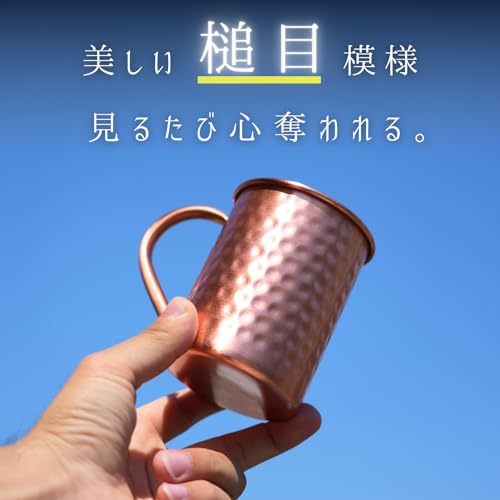 SEIDO 純銅 マグカップ 槌色 500ml ハンドルなし