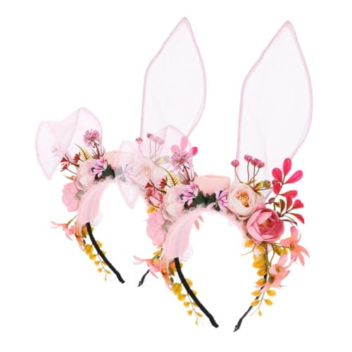 Bandeau Oreilles de Lapin Cosplay Couronne de Fleurs Accessoire Anniversaire