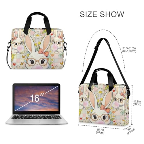 Maletín portátil para laptop 15.6" beige con asa y correa miniatura 5