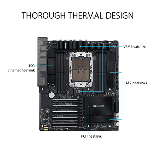 Image of ASUS Pro WS W790-ACE Intel LGA 4677 CEB Motherboard,5xPCIe 5.0x16 Slots,DDR5 R-DIMM,10G & 2.5GLAN,USB 3.2 Gen 2x2 Type-C,BMC Header, ACCE