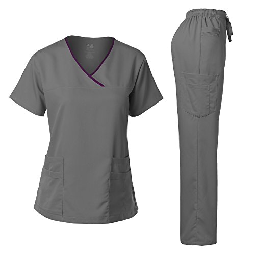La mejor selección de Cual Es el Color Gris Oxford más recomendados. 46 Dagacci Medical Uniform Conjunto de uniforme m dico para mujer con ribete de contraste el stico y pantalones, Gris Peltre, XS