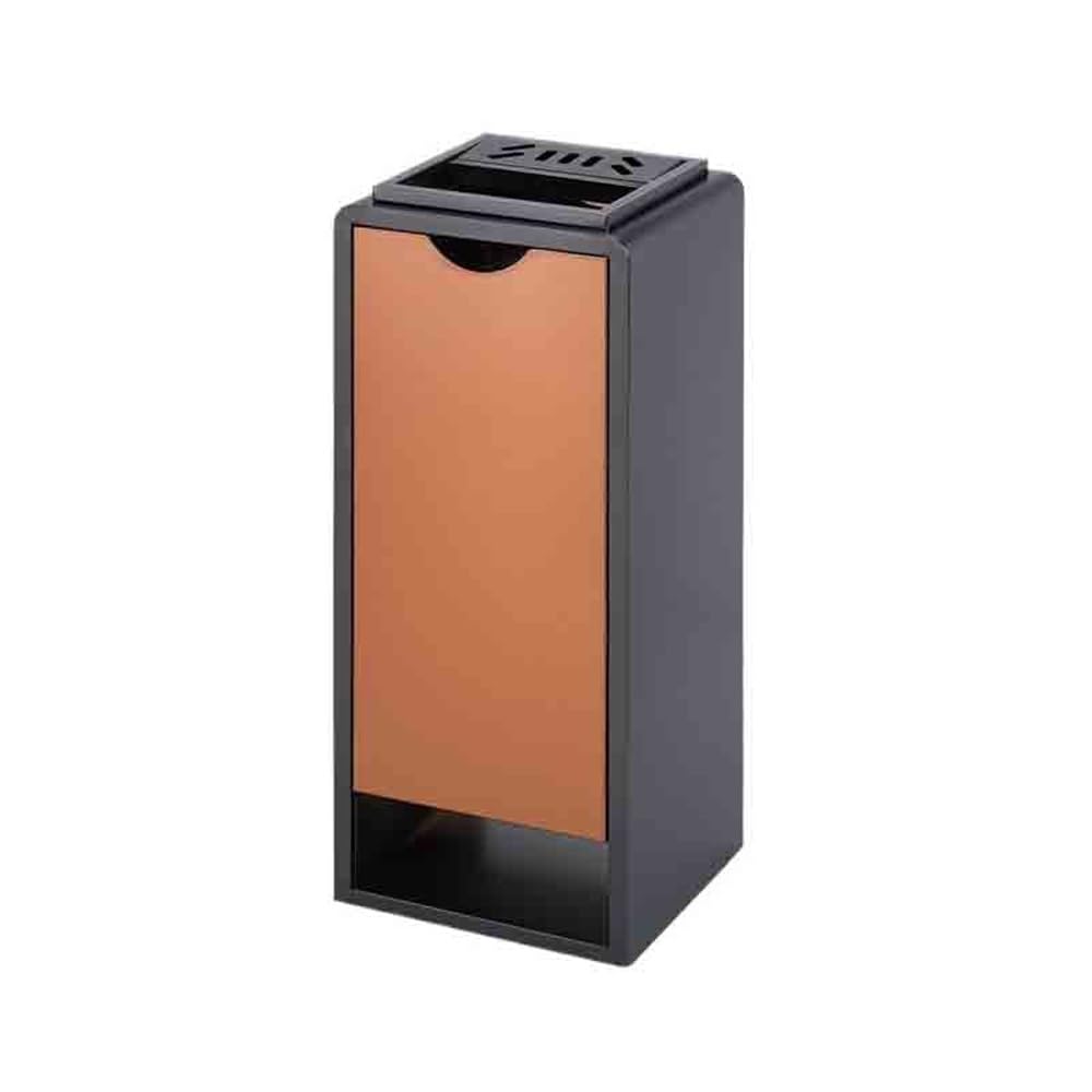 OWOHYG Ashtray Trash Can Black/Gold Stainless Steel Ashtray Column Corridor Aisle Hotel Club Hall Outdoor Hotel Trash Can Lobby Vertical Outdoor Ashtrays For Cigarettes.Black