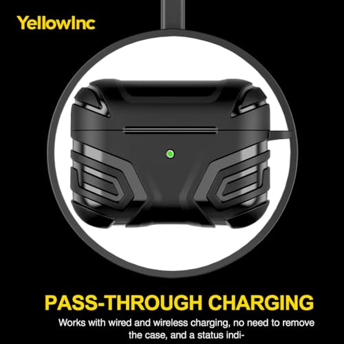 Image of Military Grade Case for Apple AirPods Pro 3 (2025), Shockproof Hard Cover with Carabiner (Black, Military Grade)