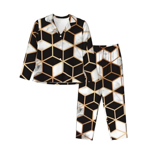 Pyjama femme confort absolu fini les nuits fraîches avec cet ensemble marbré 3D