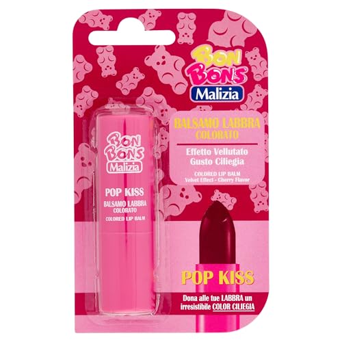BONBONS MALIZIA | Baume à lèvres Pop Kiss - Cerise, 3,5mL