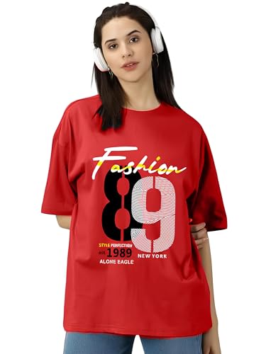 Image of Women's Printed Round Neck Oversized Longline Drop Shoulder Boho Style T-Shirt | Loose Fit Drop Shoulder | Soft Breathable Summer T-Shirt