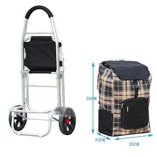 HLR Einkaufstrolley Einkaufswagen Große Kapazitäts-Light Weight Faltbare Mobileinkaufswagen mit Sitz Push Cart Bag mit 2… – Bild 5
