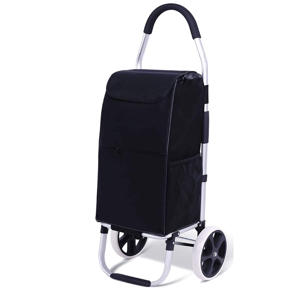 Wytrzymały wózek na zakupy z dużymi kółkami – składany wózek użytkowy do artykułów spożywczych do domu, podróży, nośność 49 kg, lekki i designerski