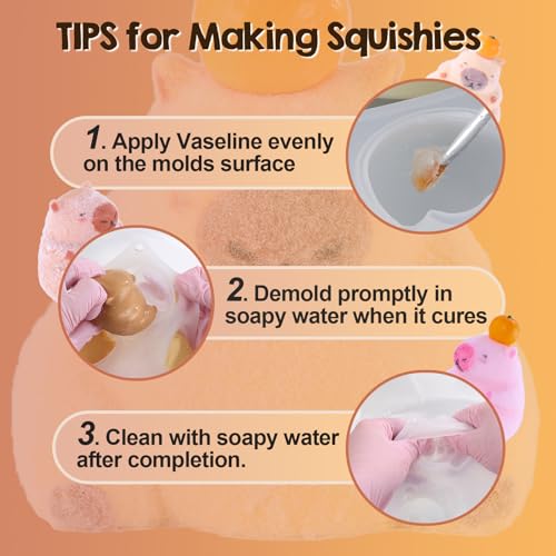 LET'S RESIN 4 Pcs Capybara Silicone Molds for Taba Squishy, Resin Casting, Effortless Demolding Molds for Stress Relief DIY Decompression Gift Home Decor by LET'S RESIN - Image 5