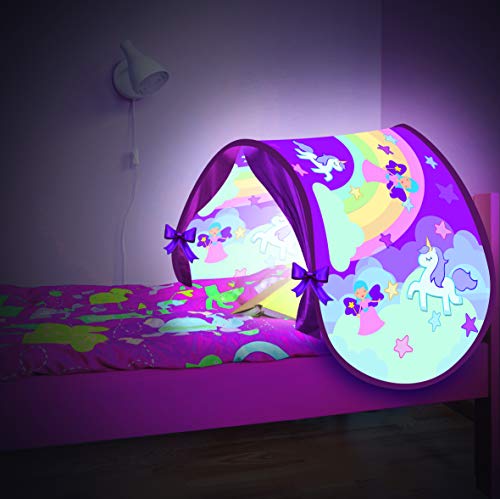 Tienda de campaña quitamiedos SLEEPFUN para cama infantil con luz integrada 4