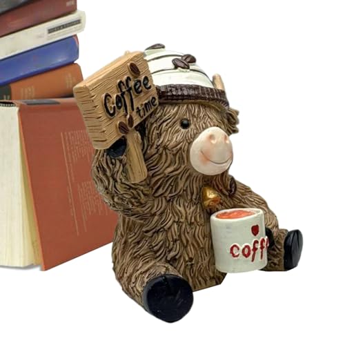 Figurilla De | Decoración De Mesa De Resina con Tema De Café | Escultura De Animal - para Cocina Dormitorio Estantería Casa De Campo Centro De Trabajo Celebración De ciones