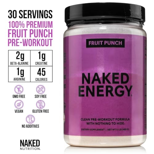 Image of NAKED Fruit Punch Energy - Clean Pre Workout Supplement for Men and Women, NSF Certified, Vegan Friendly, No Added Sweeteners, Colors Or Flavors - 30 Servings