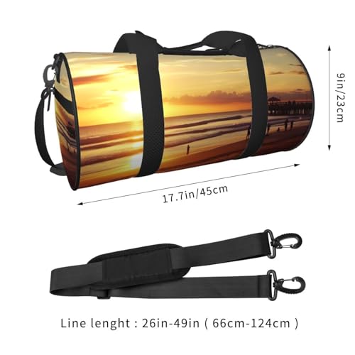 Sunset Beach Duffle Bag for Women Men Personal Item Travel Bags Canvas Weekender Overnight Bag Lightweight Sports Tote Gym Bags Carry On Luggage Bag4