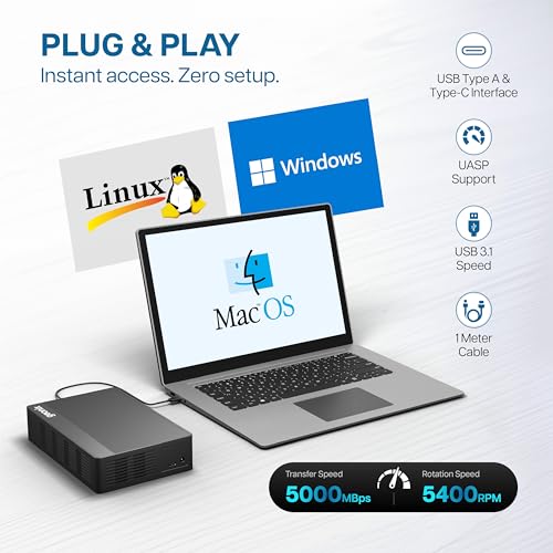 Image of GEONIX PowerShell S7 6TB External Hard Drive 3.5 inch USB 3.1 SATA HDD with 12V External Power Adapter, Up to 5Gbps UASP, Shockproof, PC /Mac /Laptop /Xbox Compatible, 3-Year Warranty (Black)
