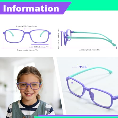 Image of Ultra-Light Blue Light Blocking Glasses with Case for Kids and Teens,Anti Eyestrain &UV400