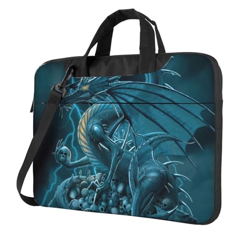 Sac pour ordinateur portable imprimé crâne dragon antichoc et convertible