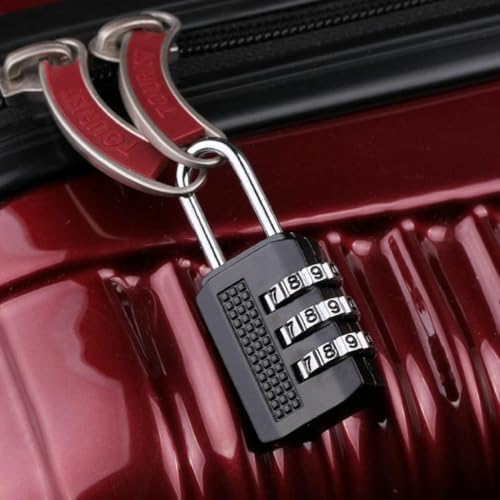 Image of Generic Shackle 3 Digit Combination Lock Outdoor Resettable Waterproof Padlock for Gym Locker Cooler Gate Hasp Cabinet Toolbox - Black, Standard, White