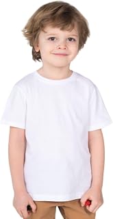 Camiseta Infantil Unissex Básica 100% Algodão, Manga Curta, Lisa, Universo Básico