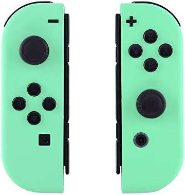 eXtremeRate Soft Touch Grip Mint Green & Heaven Blue Housing with Full Set Buttons, DIY Replacement Shell Case for Nintendo Switch Joycon & Switch OLED Joy con  Console Shell NOT Included