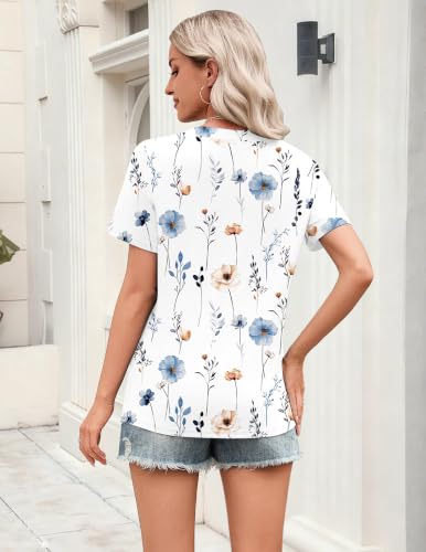 Image of Zeagoo Womens Tops Short Sleeve V Neck Tee Shirts Cute Dressy Casual Clothing Business Work Blouse