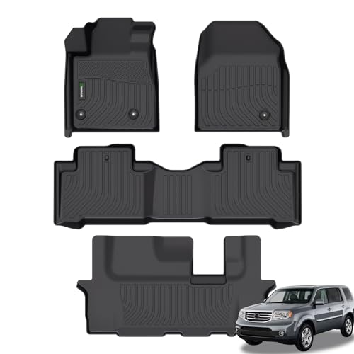 ANBINGO®Floor Mats Fit for Pilot 2009-2015.All Weather Protection TPE Waterproof Non-Slip Floor...