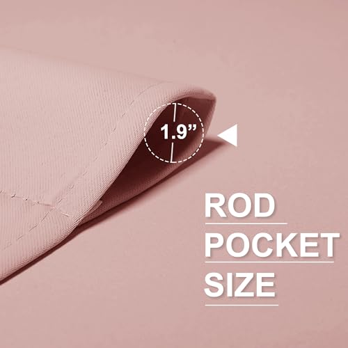 RYB HOME Small Curtains Blackout - Privacy Energy Efficiency Mini Curtains for Kids Bedroom RV Camper Windows Trailer Bathroom Kitchen Cabinet Window Tiers, W 29 x L 24, Peach Blush, 2 Panels