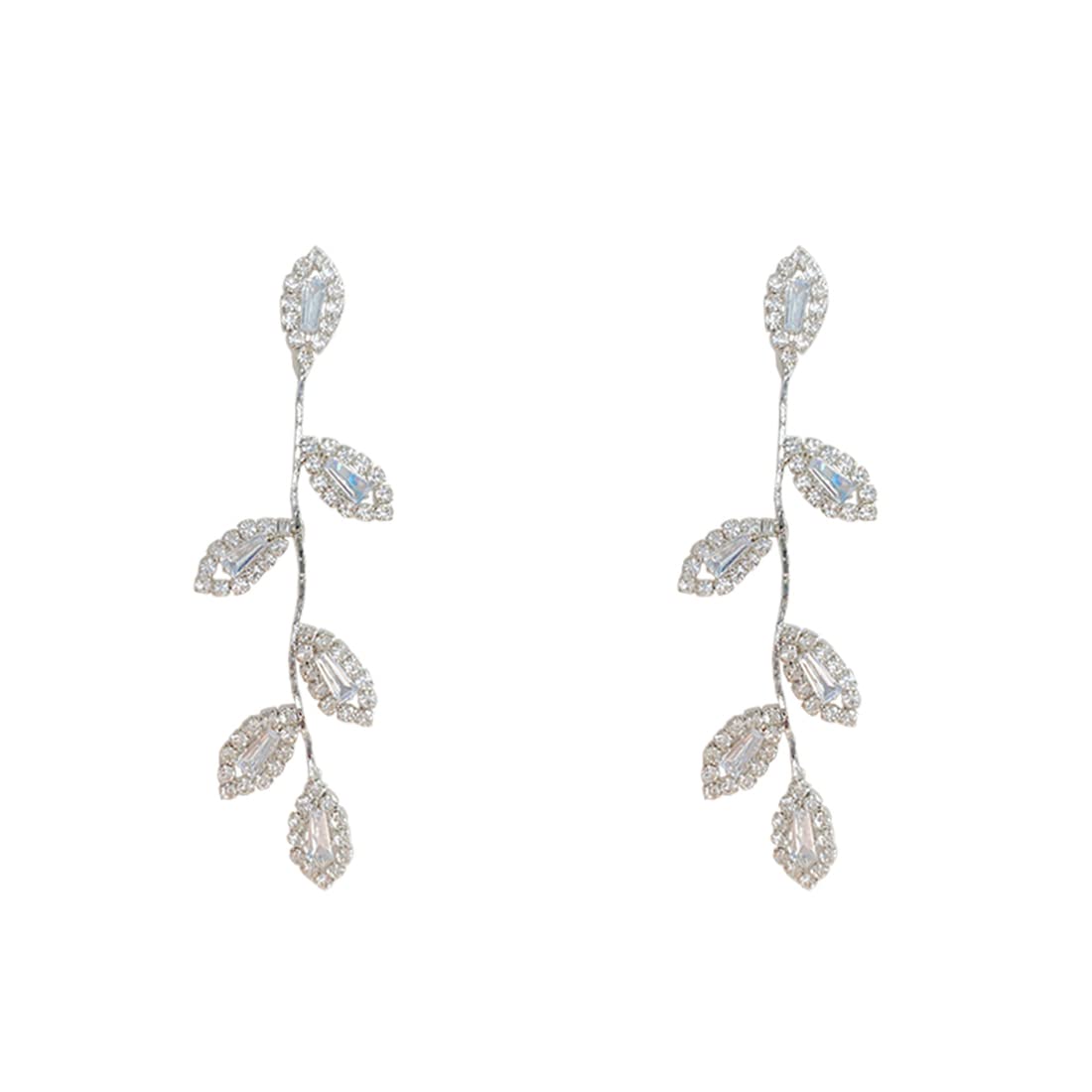 Yellow Chimes Earrings For Women Silver Tone Elegant Leaf Designed Crystal Studded Linear Drop Dangler Earrings For Women and Girls (B0B8DG2KDH) Amazon Price History, Amazon Price Tracker