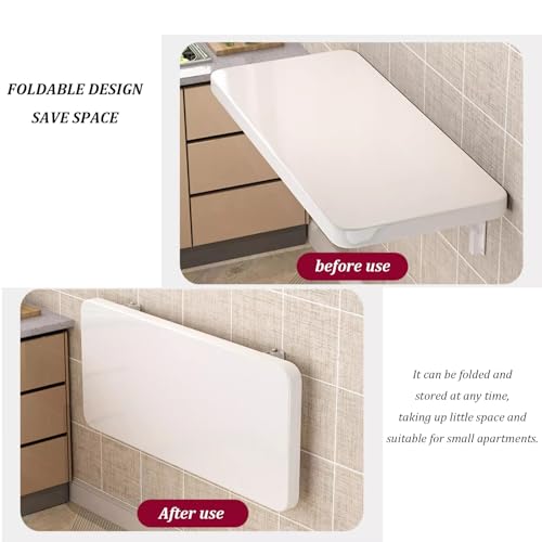 Table pliante murale au design épuré blanc avec structure stable - 4
