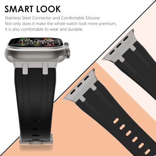 NewWays Silicone Strap Compatible with Apple Watch 49mm 46mm 45mm 44mm 42mm(Series 3 2 1) - Image 4