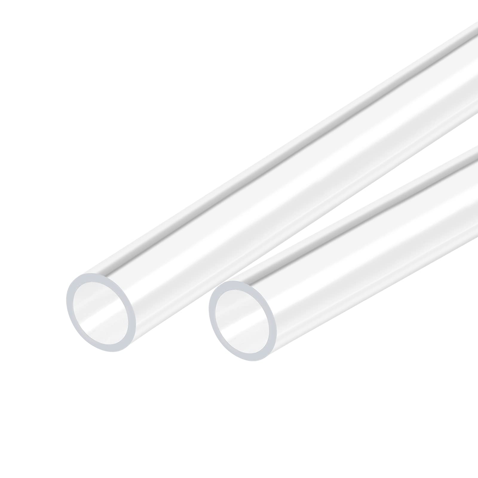 Photo 1 of MECCANIXITY Acrylic Pipe Clear Rigid Round Tube 12mm(1/2") ID 15mm(0.6") OD 18" for Lamps and Lanterns, Water Cooling System 2pcs 12mm x 15mm