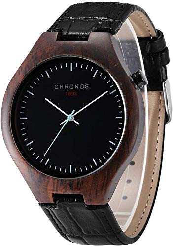 Einfache Gürtel Herrenuhr Quarz Holz Tisch ovale Zifferblatt Form Bewegung Quarzuhr Beste Geburtstagsgeschenk