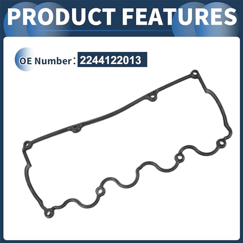 Image of Valve Cover Gasket, Cylinder Head Valve Seal Gasket No.2244122013 for Hyundai Accent 1995-2002 for Hyundai Scoupe 1994 Black, Rocker Cover Gasket 1 Pc
