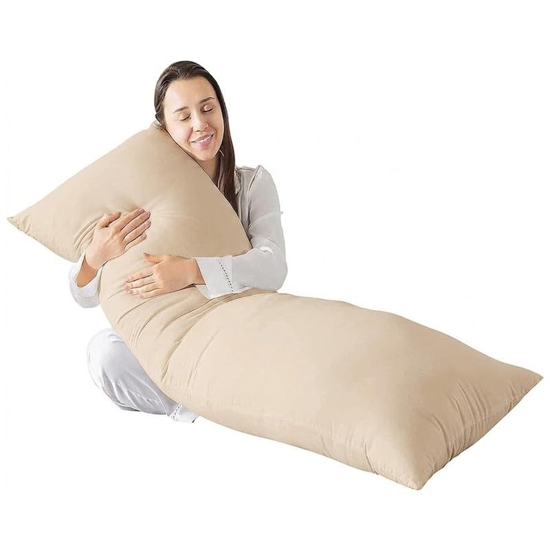 Adam Home Bolster Pillow with Beige Case (Small Double 4FT) Non-Allergenic Orthopedic Long Pillow for Side Sleeper, Back, Neck, Pregnancy, Maternity Support, Full Body Pillow — image 1
