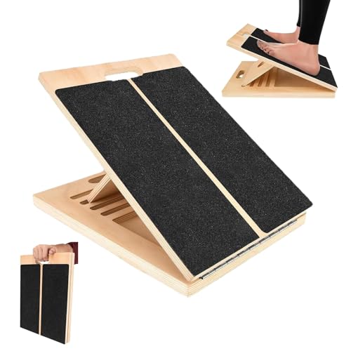 Planche D'équilibre en Bois, Extenseur de Molle Réglable avec 5 Angles D'inclinaison, Planche...