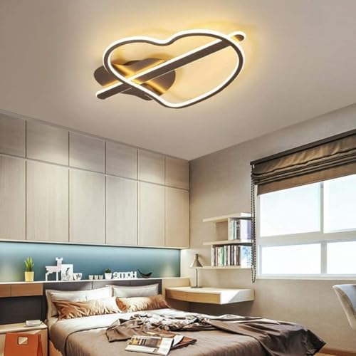 Chandelier LED marron pour chambre d'enfant avec lumière modulable et télécommande - 3