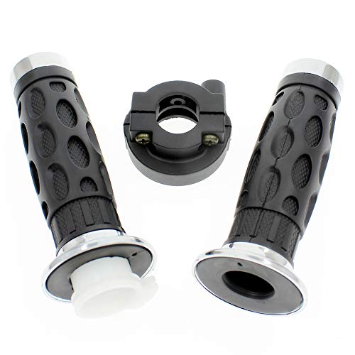 QAZAKY Throttle Twist Handle Grip Set for GY6 50cc 80cc 90cc 110cc 125cc 150cc 4-stroke Engine ATV Quad Scooter Go Kart Moped Motorcycle Pit Dirt Pocket Mini Bike 7/8inch 22mm Handlebar QMB139 Chinese