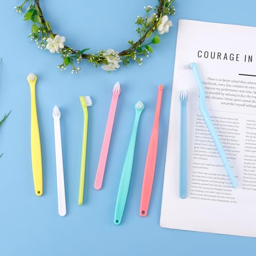 Image of XIHIRCD 8pcs Pet Toothbrush, 3 Styles Cat & Dog Toothbrush Micro Brush Head Puppy Mini Toothbrush Soft Bristle Small Dog Dental Clean Kit for Teeth Clean Plaque Tartar Formation (Colour 3)
