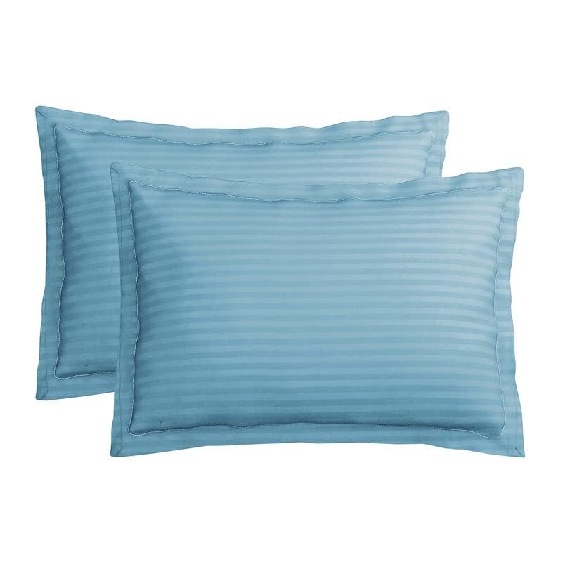 Image of VAS COLLECTIONS 105 TC Premium Cotton King Size Printed Design Pillow Cover - 20 inchx30 inch Inches, Set of 2 Pieces, Sky Blue,